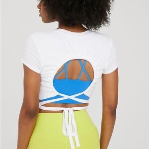 Aerie Womens M Offline White Open Back Crop Top Summer Brand New With Tags